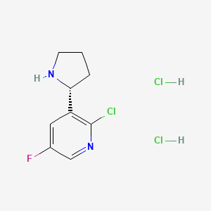 (R)-2-Chloro-5-fluoro-3-(pyrrolidin-2-yl)pyridine dihydrochloride chemical structure (CAS 1260847-45-7)