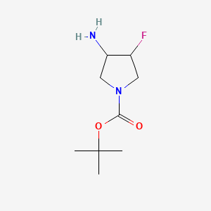 tert-Butyl 3-amino-4-fluoropyrrolidine-1-carboxylate chemical structure (CAS 1260848-87-0)