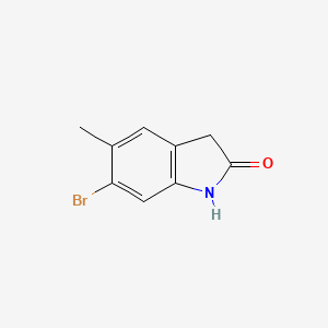 6-Bromo-5-methyl-2,3-dihydro-1H-indol-2-one chemical structure (CAS 1260851-75-9)