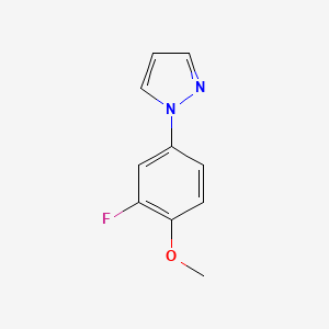 1-(3-Fluoro-4-methoxyphenyl)-1H-pyrazole chemical structure (CAS 1260853-84-6)