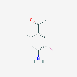 1-(4-Amino-2,5-difluorophenyl)ethan-1-one chemical structure (CAS 1260854-77-0)
