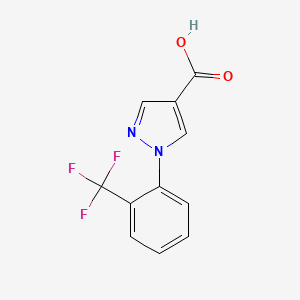 1-(2-(Trifluoromethyl)phenyl)-1H-pyrazole-4-carboxylic acid chemical structure (CAS 1260855-51-3)