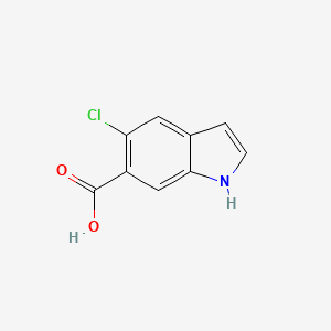 5-Chloro-1H-indole-6-carboxylic acid chemical structure (CAS 1260858-55-6)