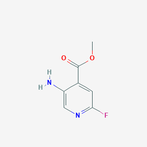 Methyl 5-amino-2-fluoroisonicotinate chemical structure (CAS 1260864-17-2)