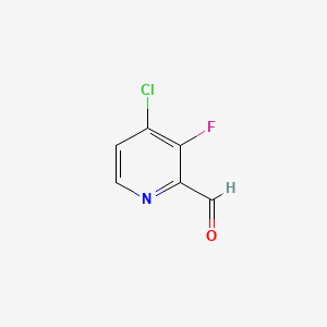 4-Chloro-3-fluoropicolinaldehyde chemical structure (CAS 1260878-78-1)