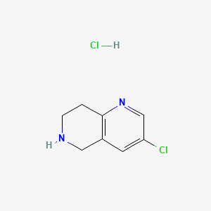 3-Chloro-5,6,7,8-tetrahydro-1,6-naphthyridine hydrochloride chemical structure (CAS 1260879-95-5)