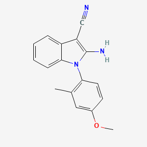 2-Amino-1-(4-methoxy-2-methylphenyl)-1H-indole-3-carbonitrile chemical structure (CAS 1260899-55-5)