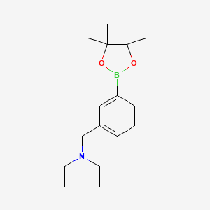 N-Ethyl-N-(3-(4,4,5,5-tetramethyl-1,3,2-dioxaborolan-2-yl)benzyl)ethanamine chemical structure (CAS 1260900-80-8)