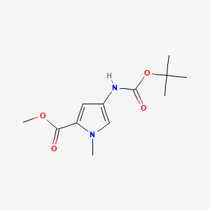 Methyl 4-((tert-butoxycarbonyl)amino)-1-methyl-1H-pyrrole-2-carboxylate chemical structure (CAS 126092-96-4)