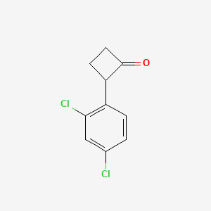 2-(2,4-Dichlorophenyl)cyclobutan-1-one chemical structure (CAS 1261038-31-6)