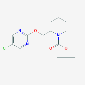 tert-Butyl 2-(((5-chloropyrimidin-2-yl)oxy)methyl)piperidine-1-carboxylate chemical structure (CAS 1261231-02-0)