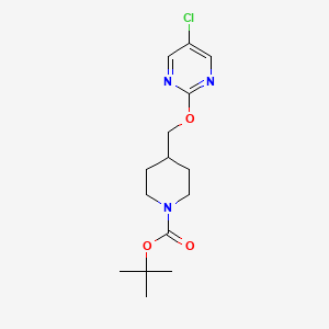 tert-Butyl 4-(((5-chloropyrimidin-2-yl)oxy)methyl)piperidine-1-carboxylate chemical structure (CAS 1261231-05-3)