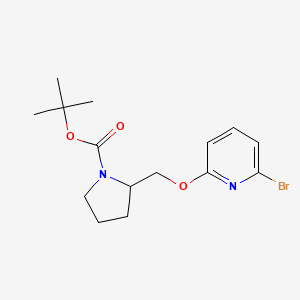 tert-Butyl 2-(((6-bromopyridin-2-yl)oxy)methyl)pyrrolidine-1-carboxylate chemical structure (CAS 1261231-92-8)