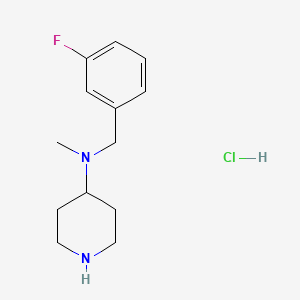 N-(3-Fluorobenzyl)-N-methylpiperidin-4-amine hydrochloride chemical structure (CAS 1261231-94-0)