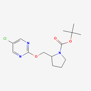 tert-Butyl 2-(((5-chloropyrimidin-2-yl)oxy)methyl)pyrrolidine-1-carboxylate chemical structure (CAS 1261232-15-8)