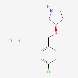 (R)-3-((4-Chlorobenzyl)oxy)pyrrolidine hydrochloride chemical structure (CAS 1261234-02-9)