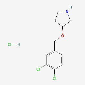 (R)-3-((3,4-Dichlorobenzyl)oxy)pyrrolidine hydrochloride chemical structure (CAS 1261234-83-6)