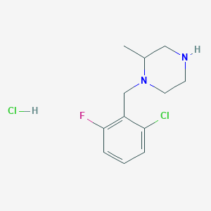 1-(2-Chloro-6-fluorobenzyl)-2-methylpiperazine hydrochloride chemical structure (CAS 1261234-92-7)
