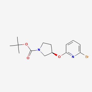 (R)-tert-Butyl 3-((6-bromopyridin-2-yl)oxy)pyrrolidine-1-carboxylate chemical structure (CAS 1261234-93-8)