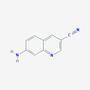 7-Aminoquinoline-3-carbonitrile chemical structure (CAS 1261236-58-1)