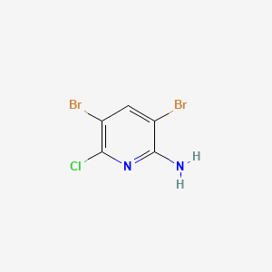3,5-Dibromo-6-chloropyridin-2-amine chemical structure (CAS 1261269-84-4)