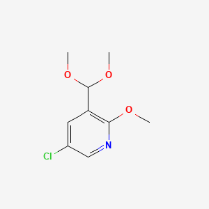 5-Chloro-3-(dimethoxymethyl)-2-methoxypyridine chemical structure (CAS 1261365-50-7)
