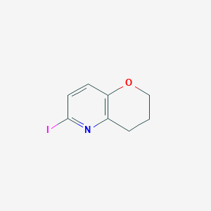 6-Iodo-3,4-dihydro-2H-pyrano[3,2-b]pyridine chemical structure (CAS 1261365-61-0)