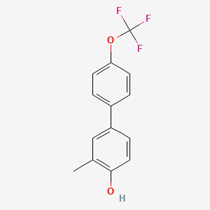 3-Methyl-4'-(trifluoromethoxy)-[1,1'-biphenyl]-4-ol chemical structure (CAS 1261464-05-4)