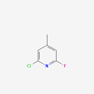 2-Chloro-6-fluoro-4-methylpyridine chemical structure (CAS 1261488-11-2)