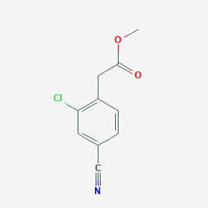Methyl 2-(2-chloro-4-cyanophenyl)acetate chemical structure (CAS 1261501-82-9)