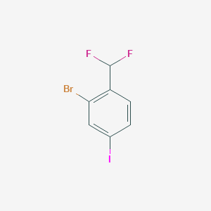 2-Bromo-1-(difluoromethyl)-4-iodobenzene chemical structure (CAS 1261569-90-7)
