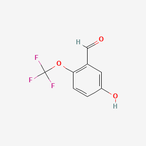 5-Hydroxy-2-(trifluoromethoxy)benzaldehyde chemical structure (CAS 1261584-14-8)