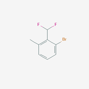 1-Bromo-2-(difluoromethyl)-3-methylbenzene chemical structure (CAS 1261642-37-8)
