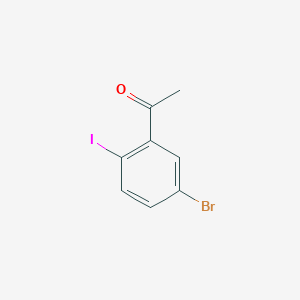 1-(5-Bromo-2-iodophenyl)ethanone chemical structure (CAS 1261648-81-0)
