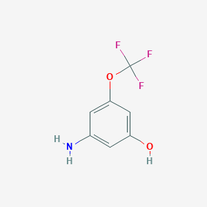 3-Amino-5-(trifluoromethoxy)phenol chemical structure (CAS 1261650-51-4)