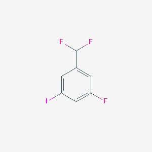 1-(Difluoromethyl)-3-fluoro-5-iodobenzene chemical structure (CAS 1261676-17-8)
