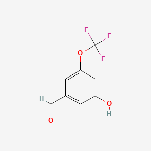 3-Hydroxy-5-(trifluoromethoxy)benzaldehyde chemical structure (CAS 1261852-80-5)