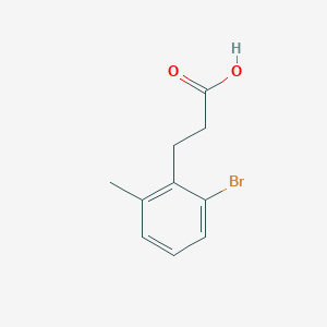 3-(2-Bromo-6-methylphenyl)propanoic acid chemical structure (CAS 1261861-12-4)