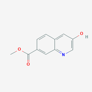 Methyl 3-hydroxyquinoline-7-carboxylate chemical structure (CAS 1261869-58-2)