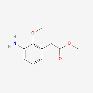 Methyl 2-(3-amino-2-methoxyphenyl)acetate chemical structure (CAS 1261877-65-9)