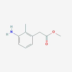Benzeneacetic acid, 3-amino-2-methyl-, methyl ester chemical structure (CAS 1261877-85-3)