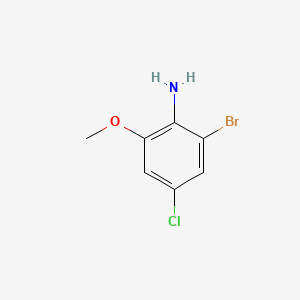 2-Bromo-4-chloro-6-methoxyaniline chemical structure (CAS 1261895-84-4)