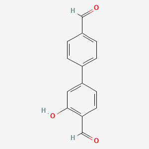 5-(4-Formylphenyl)-2-formylphenol chemical structure (CAS 1261930-12-4)