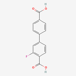 3-Fluoro-[1,1'-biphenyl]-4,4'-dicarboxylic acid chemical structure (CAS 1261941-44-9)
