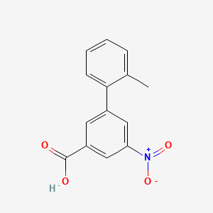 2'-Methyl-5-nitro-[1,1'-biphenyl]-3-carboxylic acid chemical structure (CAS 1261952-79-7)