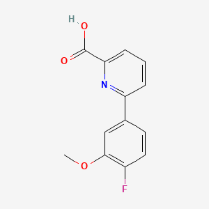 6-(4-Fluoro-3-methoxyphenyl)picolinic acid chemical structure (CAS 1261977-99-4)