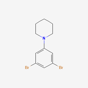 1-(3,5-Dibromophenyl)piperidine chemical structure (CAS 1261995-07-6)