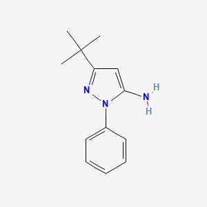 3-(tert-Butyl)-1-phenyl-1H-pyrazol-5-amine chemical structure (CAS 126208-61-5)