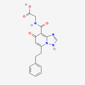 2-(7-Hydroxy-5-phenethyl-[1,2,4]triazolo[1,5-a]pyridine-8-carboxamido)acetic acid chemical structure (CAS 1262132-81-9)