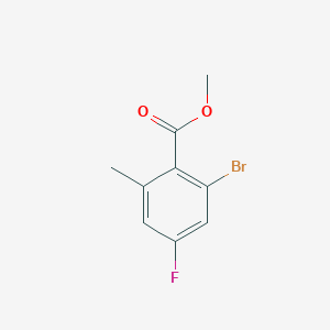 Methyl 2-bromo-4-fluoro-6-methylbenzoate chemical structure (CAS 1262396-04-2)